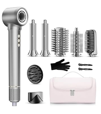 9 in 1 Hair Dryer Brush Kits,Professional 1200W Powerful Hot Air Styler Dryer with Case,110,000 RPM Auto Wrap Air Curler Travel Hair Crimper for Fast Drying/Straightening/Styling/Volumizing/Frizz-Free