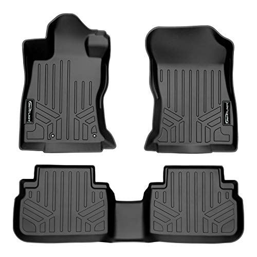SMARTLINER Custom Fit Floor Mats 2 Row Liner Set Black for 2019-2021 Subaru Forester