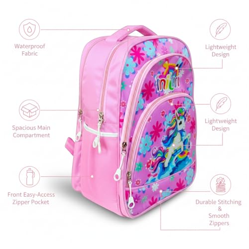 Image of Stylbase Kid School Backpack Bag for Girls and Boys | Ideal School Picnic Travel & Travelling Bag |17 Inches 4 Compartments, Water-Resistant Multipurpose for Kids