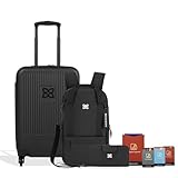 Sherpani Women's Travel Bundle, Combo, Set with Meridian 22 Inch Luggage, Camden Convertible Backpack, Tulum Wallet and RFID Sleeve for Credit Card/Passport (Classic Black)