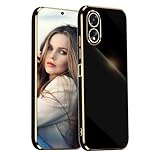 POUHYE Funda para OPPO A18 4G / OPPO A38 4G Carcasa Silicona, Protección Cámara Ultra Fina Galvanizado Suave TPU Bumper Resistente Antigolpes Móvil Case para OPPO A18 4G / OPPO A38 4G Negro