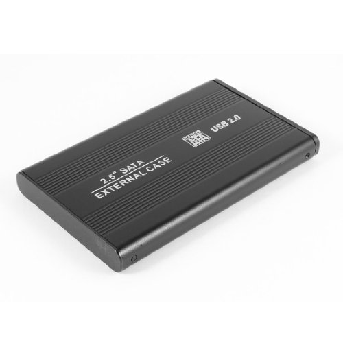 Caja externa para disco 2.5" USB 2.0 a SATA aluminio negro miniatura 1