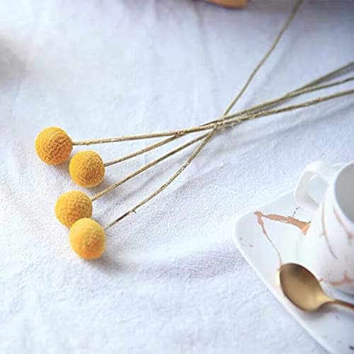 Miniatura 5 de NHUNPPGR - Ramo de ramas de bola de oro eternas de flores secas naturales, decoración de habitación estética nórdica, arreglo floral, accesorios