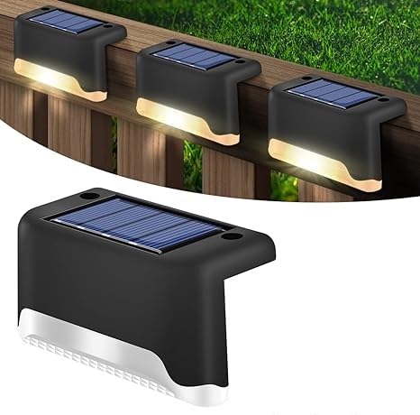 Riveira Solar Lights for Outdoors, Solar Deck Lights, Pack of 4, Waterproof, Warm White, LED Garden Lights for Garden Decoration, Patio, Stairs, Steps, Fence-image-35
