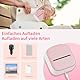 Odaro T02 Mini Drucker, Inkless Sticker Drucker Protable, Inkless Fotodrucker mit 1 Rolle Papier, Bluetooth Thermotaschendrucker für Notizen, Fotos, DIY Druck, Geburtstag, Rosa