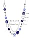 BULINLIN Beaded Long Necklace for Women Silver Sweater Chain Necklace with Crystal Resin Beads, Fashion Jewelry Necklace(Dark light blue)