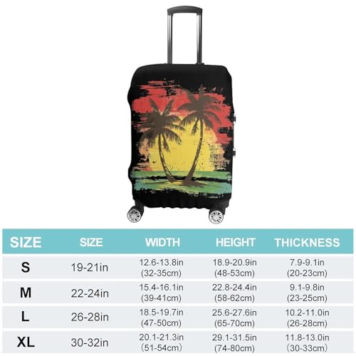Beach Palm Trees Travel Luggage Cover for Suitcase 19-32 Inches Elastic Washable Baggage Protector2