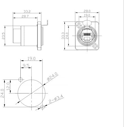 Miniatura 5 de DRRI 2pcs RJ45 Conector impermeable Enchufes hembra Ethernet Conector IP65 (negro)