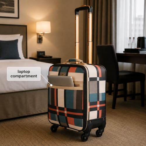 Image of 3G Cabin Trolley Bag, Hard Luggage | 4-Wheel Suitcase with Laptop Compartment for Business Travel | TSA Lock with Anti-Theft Zipper, Business Luggage Bag (Brown 20 inch)