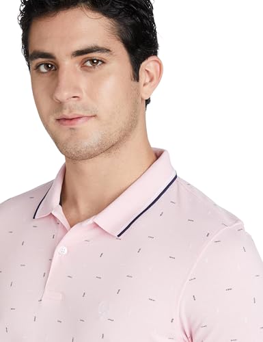 Image of Allen Solly Men's Polo T-Shirt | Polycotton Blend | Color-Block Print | Regular Fit | Smart Casual Wear