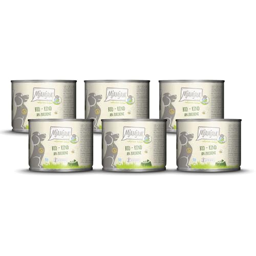 Produktbild von Mjamjam Hunde Nassfutter BIO Rind an Zucchini - 6 x 200 g
