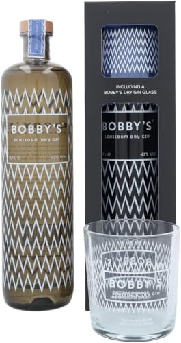 Bobby's Schiedam Dry Gin 70cl Coffret Cadeau Avec un Verre