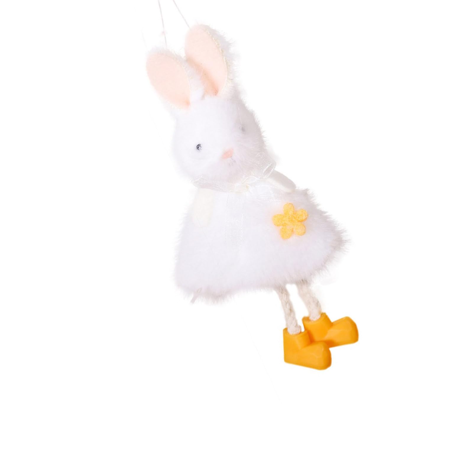 Jazuaiao Cartoon Easters Rabbits Ornament with Dress Flexible Plush Pendant Perfect for Festival Home Offices and Gift Givings Easters Celebration Ornament