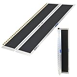 TRUTZHOLM Rollstuhlrampe klappbar 184 cm Traglast 272 kg Alu schwarz/grau Friktionsbeschichtet Auffahrrampe