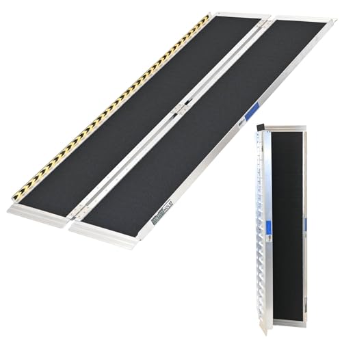 TRUTZHOLM Rollstuhlrampe klappbar 184 cm Traglast 272 kg Alu schwarz/grau Friktionsbeschichtet Auffahrrampe