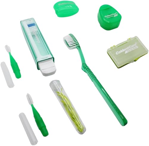 Miniatura 9 de Kit de cuidado bucal de ortodoncia para la limpieza de soportes de frenos, incluye cepillo de dientes y tapa, cepillo de dientes de viaje, hilo