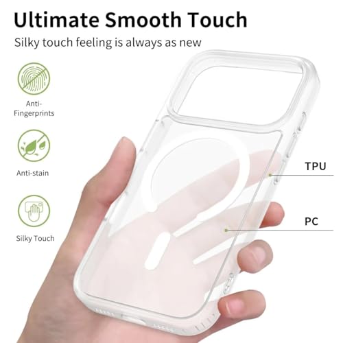 Coque iPhone 16 Plus blanc pailleté rigide et magnétique - 4