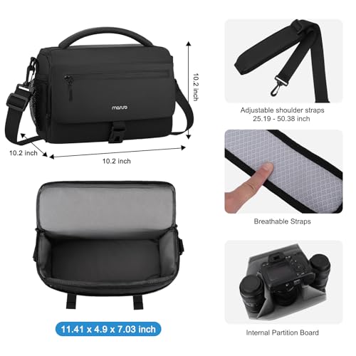 Bolsa cruzada para cámara DSLR impermeable negra miniatura 4