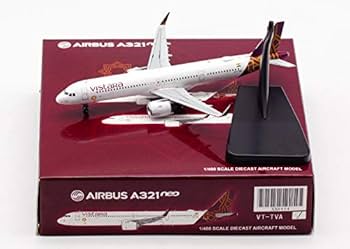 ビスタラ A321neo VT-TVA 1/400 JC Wings Vistara for Airbus A321neo VT-TVA 1/400 DIECAST