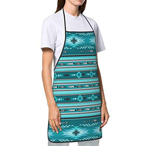 Native American North Southwestern Aztec Indian Navajo Tribal Vintage Aprons Waterproof Chef Apron Bib Aprons For Women Men Kitchen Cooking Baking Gardening Bbq #TOP2