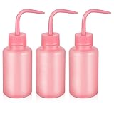 Cabilock 3 Stück 150ml Rosa Flüssigkeitsspender aus Pp mit Schrägem Ausgusstipp und Drückbarem Körper zum Spülen von Wimpernverlängerungen und Bewässern von Sukkulenten