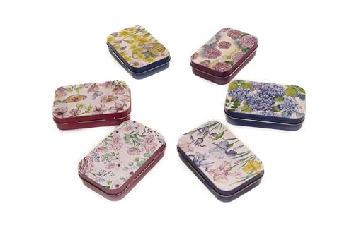 Preisvergleich Produktbild RMB® 6er Set kleine Pillendose aus Metall in verschiedenen Designs zum klappen