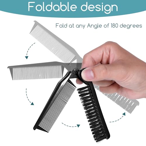 Peine Plegable Antiestático Doble Cabeza 2 Piezas Negro miniatura 4