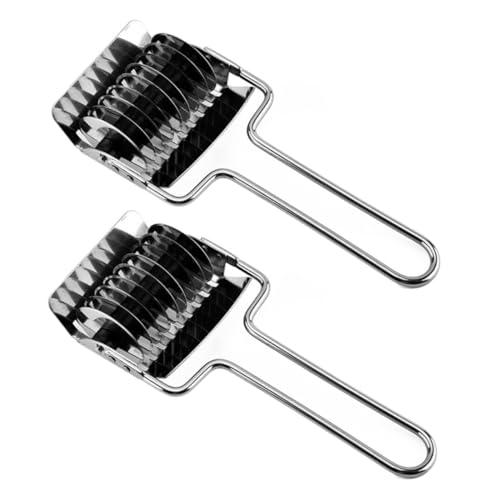 LALAFINA 2個 家用多機能キッチンツール 面条制作器 万能ネギカッター ステンレス製 耐久 野菜スライサー 簡単操作 調理効率アップ