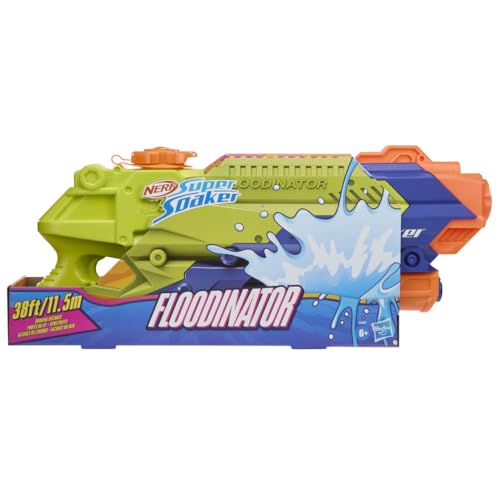Image of Nerf Super Soaker Floodinator Water Blaster | 2070 ml (2.07 l) Capacity Tank | Pump Action | Pichkari for Outdoor Water Games | Branded Toy Pichkari for Holi Festival | Kids Ages 6+