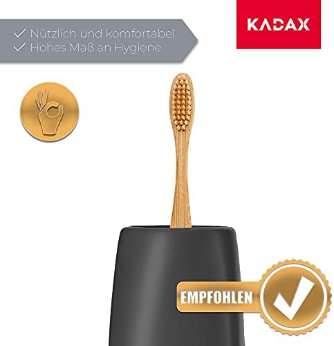 KADAX Ceramic Toothbrush Cup, Bathroom Mat Mug, Bathroom Cup, Toothbrush Holder for Bathroom, Toothbrush, Toothpaste, Storage, Bathroom Water Cup (Anthracite)