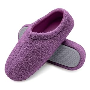 Women Home Fuzzy Slippers – Memory Slip-on Foam House Fur Soft Warm Slippers US5-12 B（M）