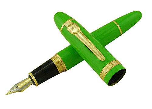 Erofa Jinhao 159 Fountain Pen Medium Nib Size, Golden Clip Calligraphy Pen (Green) #TOP3
