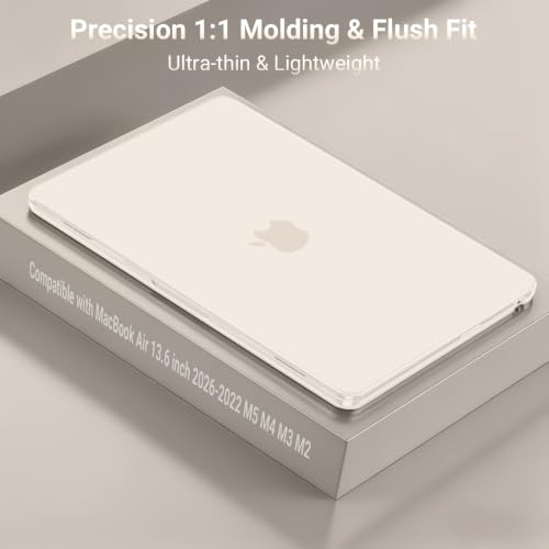 Image of MOSISO Compatible with MacBook Air 13 inch Case M5 2026 M4 2025 M3 M2 2024-2022 A3449 A3240 A3113 A2681, Scratches-Resistant Protective Hard Shell for MacBook Air 13.6 inch Case, Beige