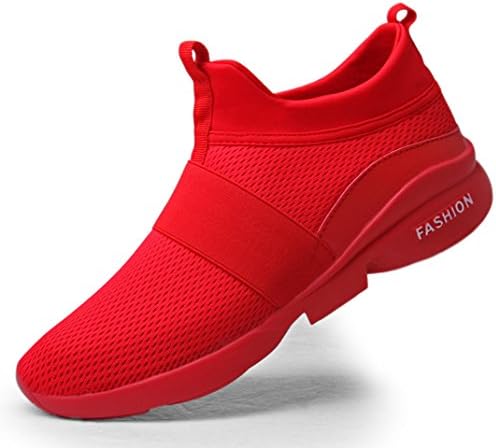 Running Walking Shoes for Men mesh Breathable Comfort Fashion Sport Sneakers Athletic Man Runner Jogging Shoes Casual Tennis Trainers All red Size 8.5