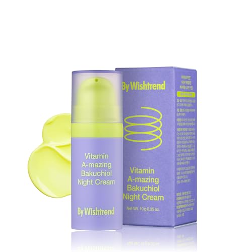 BY WISHTREND Vitamin A-mazing Bakuchiol Retinal Night Cream, Korean Retinol Alternative, Slow Aging, Skin Smoothing, Pore Refining, Anti-Wrinkle, Sensitive skin, Beginner (0.35 Ounce (Pack of 1))