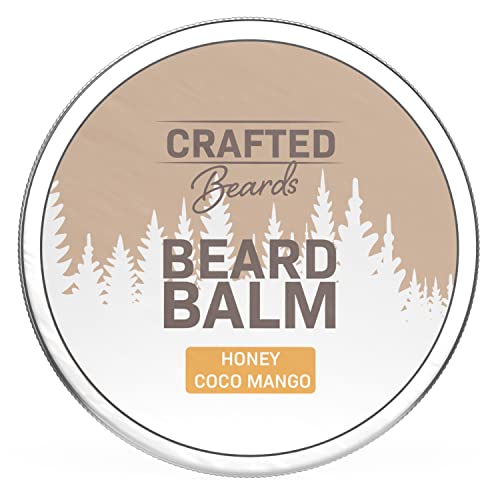 Crafted Beards - Beard Balm - Beard Wax - Mustache Wax - Light Hold - For A Softer, Smoother, Moisturized Beard - Made With All-Natural And Organic Ingredients - Leave In Conditioner (Honey Coco Mango) #TOP16