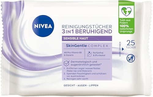 NIVEA Reinigungstücher 3in1 Beruhigend, parfüm- und alkoholfreie...