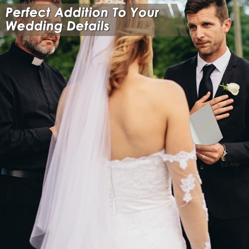 Image of Wedding Vow Books With Gold Foil Lettering, Hard Cover His and Hers Vow Books, Canvas Linen Foil Embossed Wedding Ceremony Vow Books - A Beautiful Addition For The Wedding Day, 56 Pages, 5.9 inch X 3.9 inch
