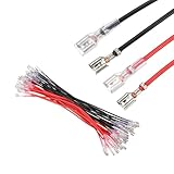 QUARKZMAN 30Stk Doppelendige Weibliche Flachsteckhülsen Mit Isolierschlauch 4.8mm Weibliche Flachsteckverbinder Sortiment Mit 20cm Drähten Flammhemmende Abdeckung