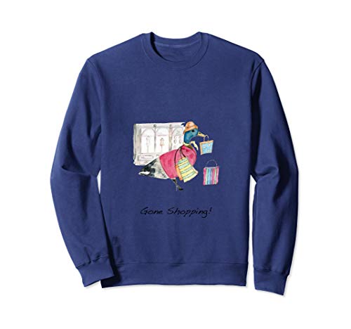 Duck Shopping Shopaholic Colourful Bags Cute Sweatshirt Duck Shopping Shopaholic Colourful Bags Cute Sweatshirt