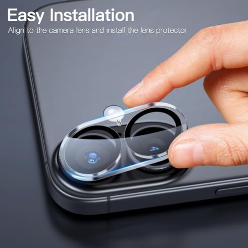 Image of PreCure Compatible for iPhone 17 Camera Lens Protector 6.3-Inch, 9H Tempered Glass, Anti-Scratch, Case-Friendly, HD Clear, Protects from Fingerprints & Scratches, Does Not Affect Night Shots
