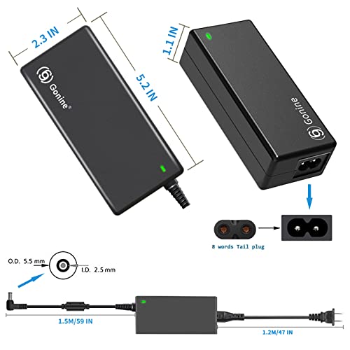 69 Gonine ADP-65DB Gonine 19V Laptop Charger, Dc 19V 3.42A Power Supply Cord, 19Vdc 65W 60W 45W Ac To Dc Power Adapter For 19Volt Gateway Toshiba Acer Laptop thumb #6