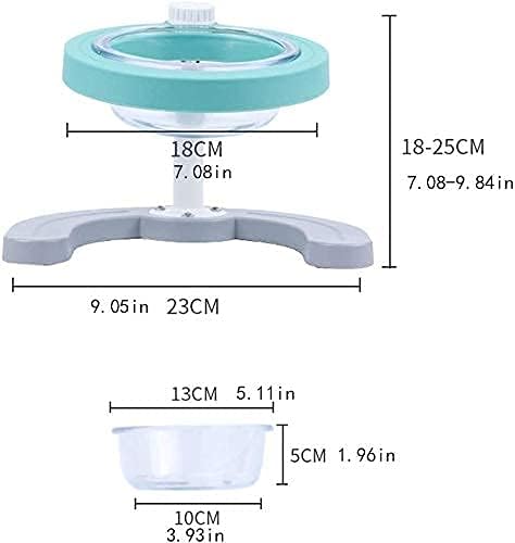 Djustable Lifting Bowl for Pets 10° Tiltable Debug Cat and Dog Pet Bowl Non-Slip (Green)