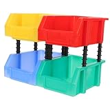 ROMISBABA Stapelkisten Kunststoff Farbige Aufbewahrungsboxen mit Schrägem Mund Praktische Ordnungsboxen für Werkstatt Garage und Haushalt
