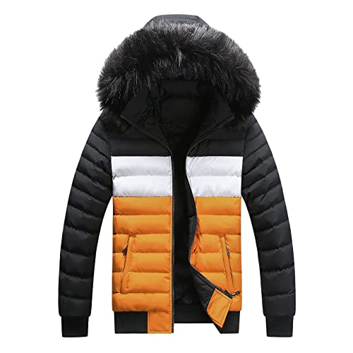 ZEZKT Doudoune À Capuche Manteau Hiver Chaude pour Homme Nouveaux Grande Taille Fourrure Pure Épais Veste De Jeunesse Polyvalente Casual Blouson Pour Temps...