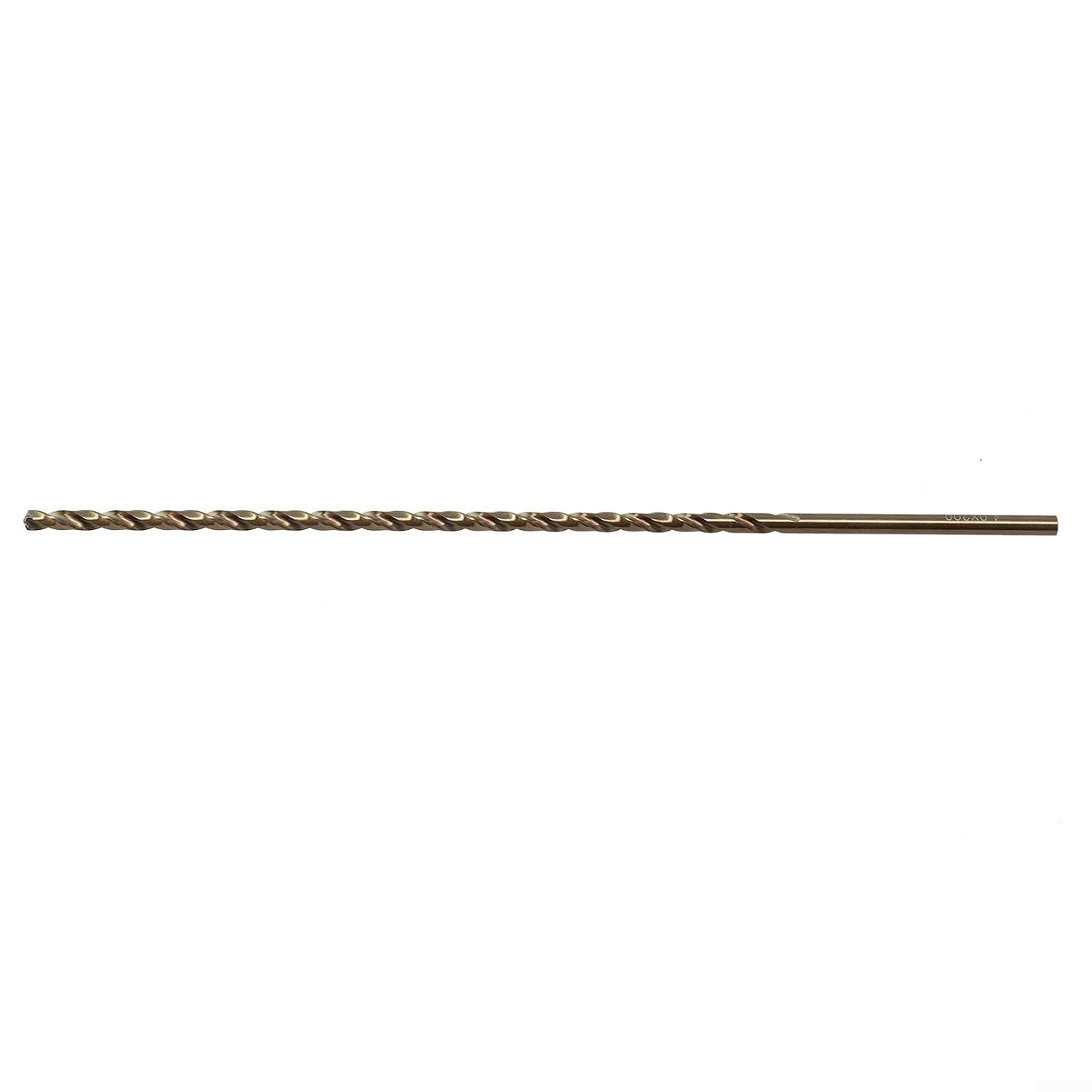 Cobalt Drill Bit Long Series Metal Drill for Stainless Steel Drilling Extended Length For HSS with 135 Degree Split Point Hardened Steel Bit 200mm(4mm)