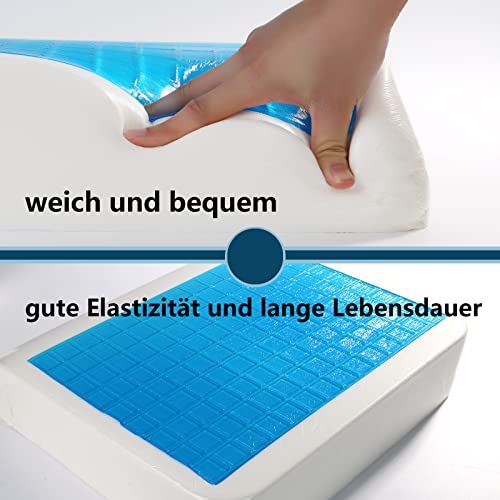 YOUFI Großes Sitzkissen, 10.5 cm, Dicker Memory-Schaum für Bürostuhl, mit kühlendem Gel für Ischias, Steißbein, Rücken, Dickes Kissen, 48x45x10.5 cm (Schwarz)