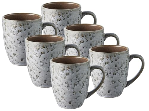 BITZ Becher mit Henkel matt Grey/Shiny Grey 0,3l Set6