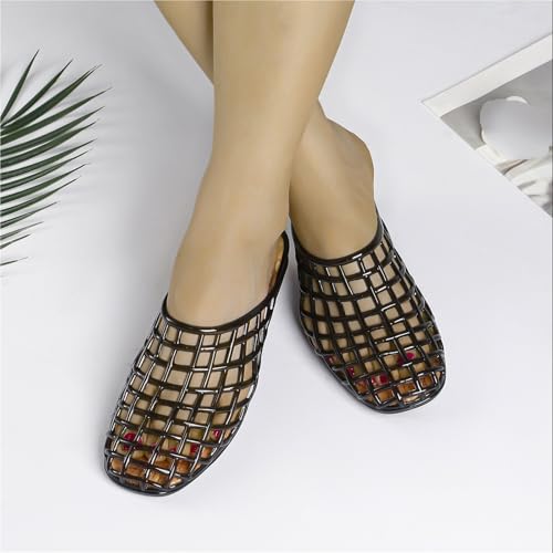 Fashion Slippers Women Jellies Shoes Closed Toe Half Slippers Shoes Summer Versatile Casual Beach Shoes3