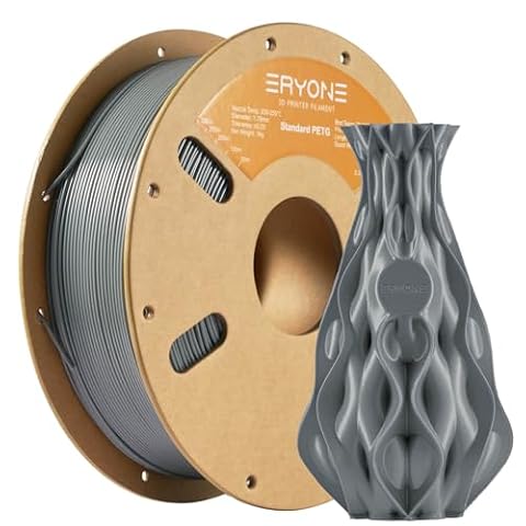 ERYONE PETG Filament 1,75 mm, 3D Printer Filament PETG, +/- 0,03 mm, 1 kg/Spool,Gray
